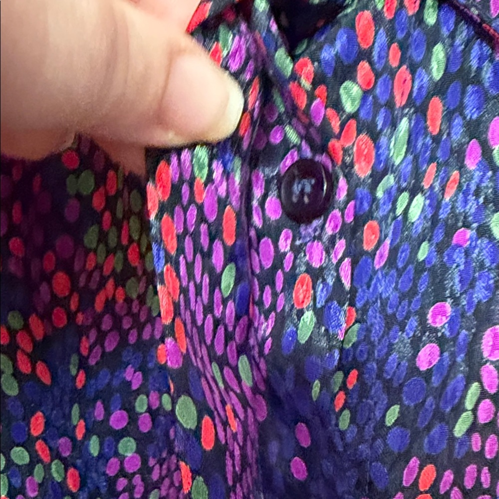 Vintage Notations Vibrant Patterned Button Down S… - image 5